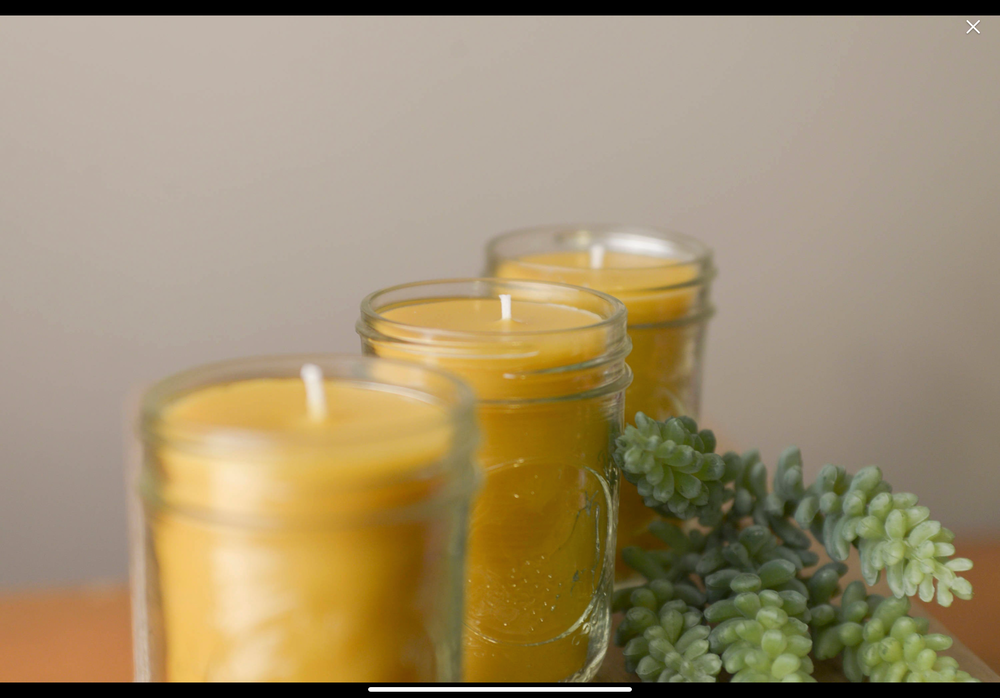 ORGANIC BEES WAX CANDLE IN A RUSTIC MASON JAR - Best Bee Products